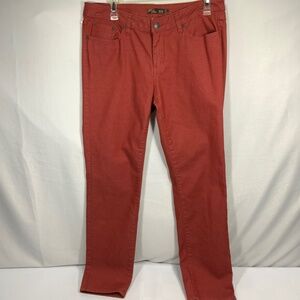 Prana Kayla Jeans Orange Red Print - 10 Short